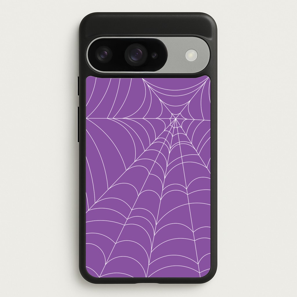 Purple Cobweb Pattern Phone Case for Google Pixel 10 / 10 Pro