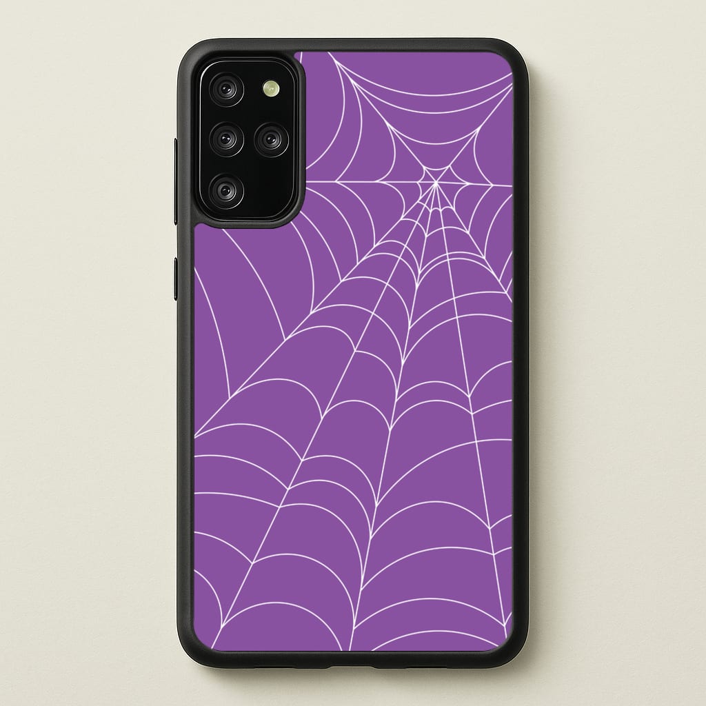 Purple Cobweb Pattern - Halloween Phone Case for Galaxy S20 Plus