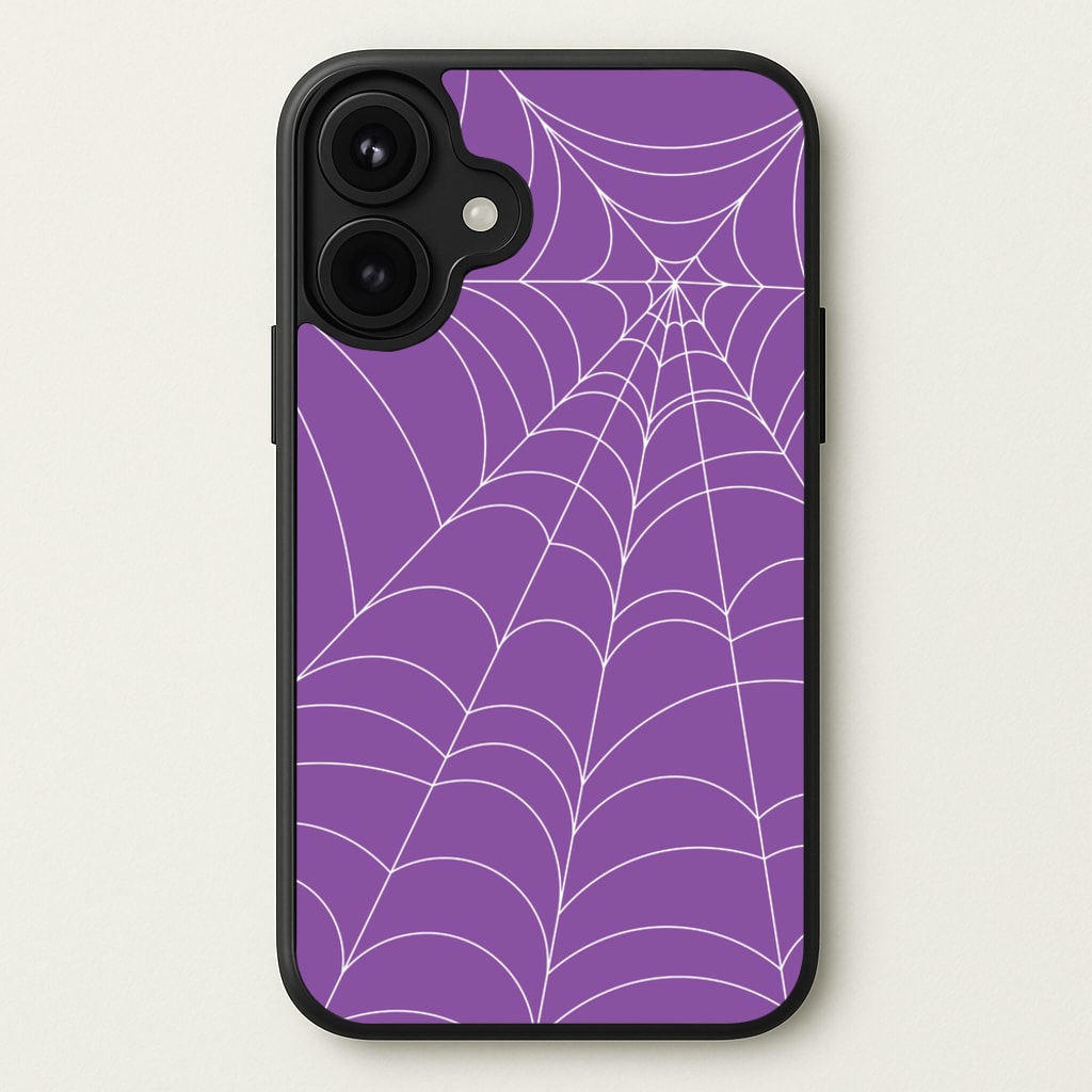 Purple Cobweb Pattern Phone Case for iPhone 17