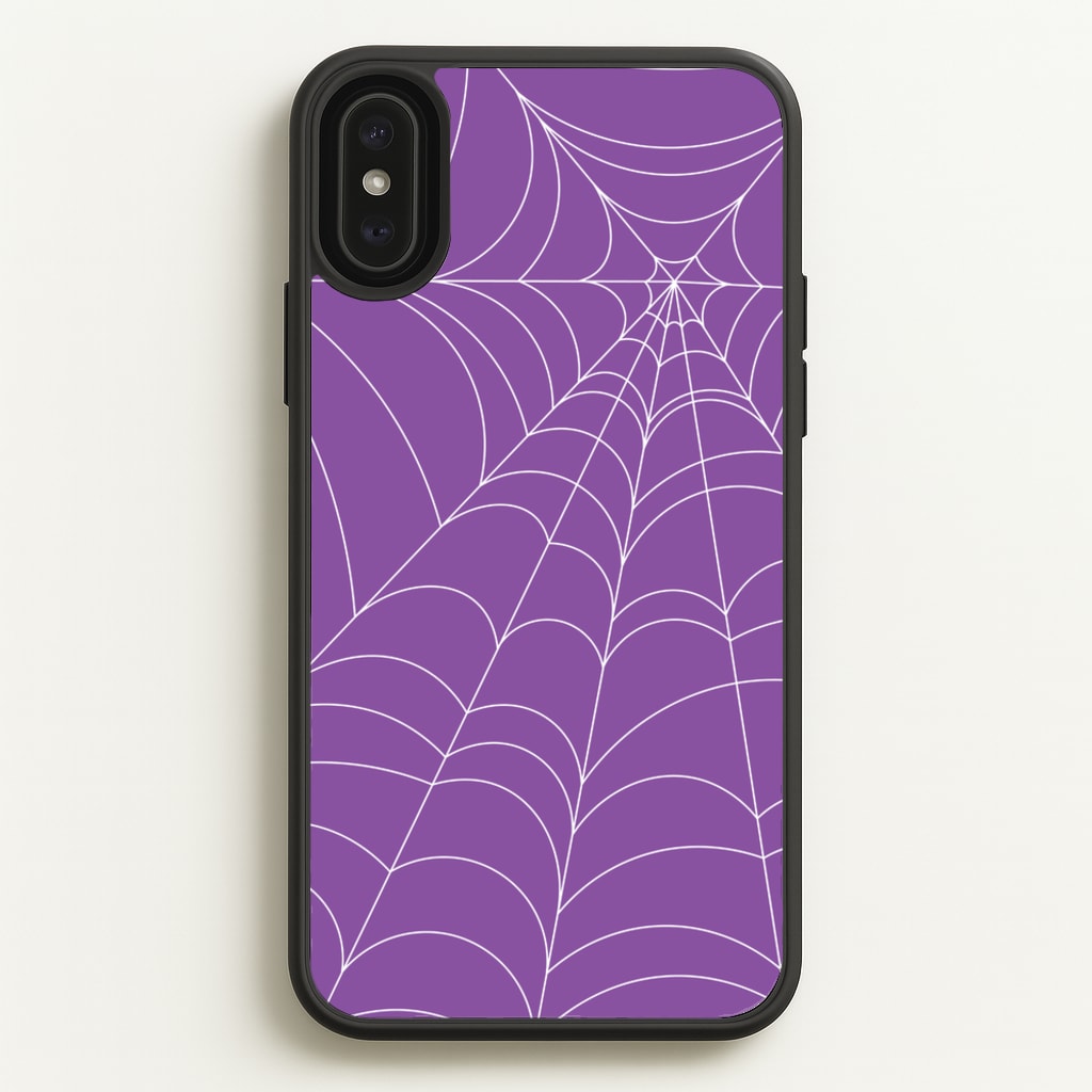 Purple Cobweb Pattern - Halloween Phone Case for iPhone XS Max