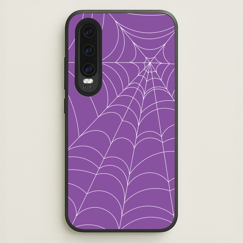 Purple Cobweb Pattern - Halloween Phone Case for Huawei P30