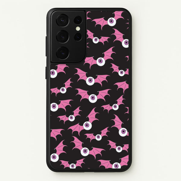Bat Eye Pattern - Halloween Phone Case for Galaxy S21 Ultra