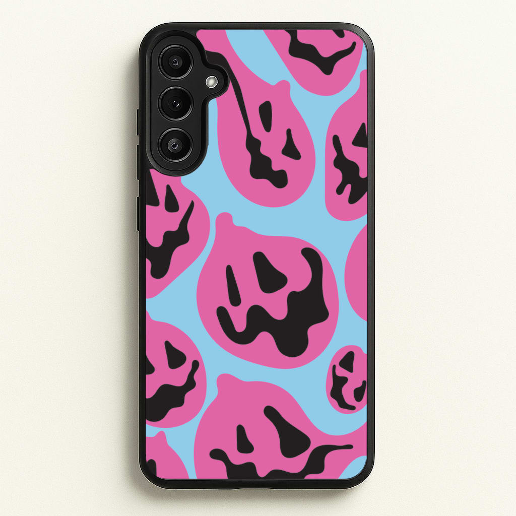Pumpkin Blue Pattern - Halloween Phone Case for Galaxy A36