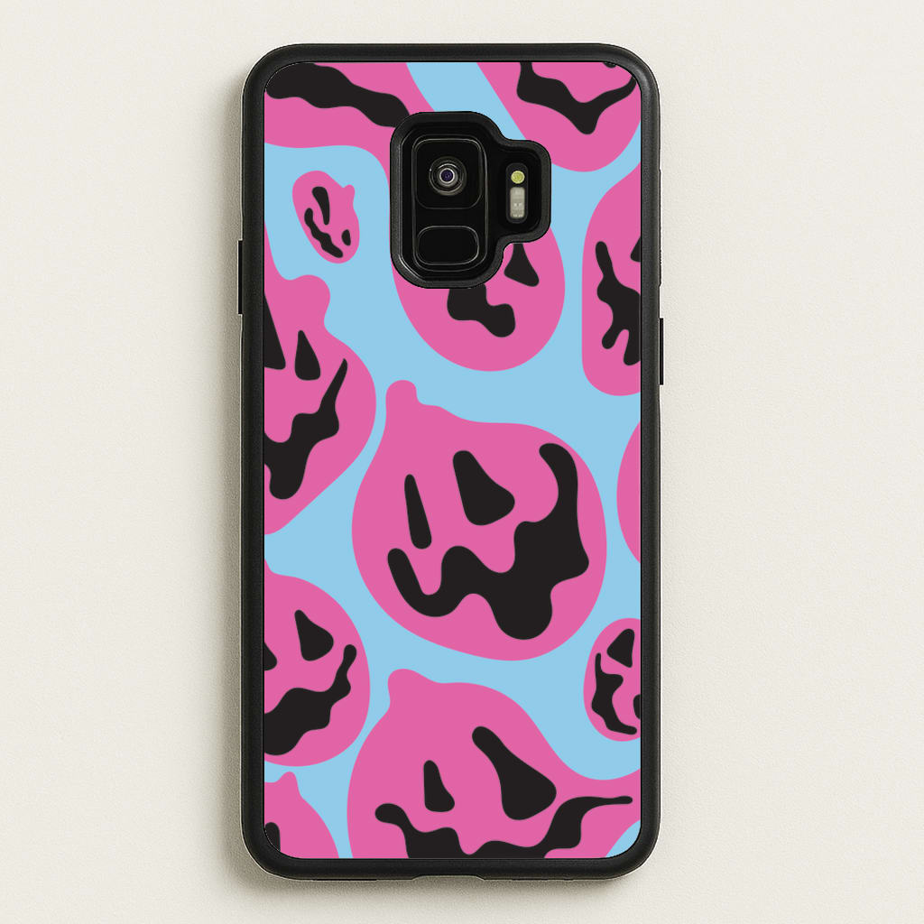 Pumpkin Blue Pattern - Halloween Phone Case for Galaxy S9