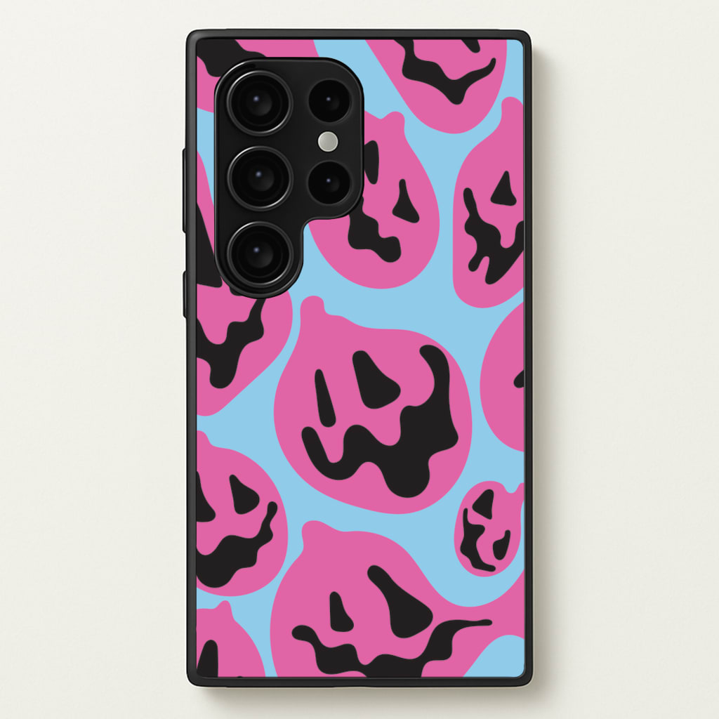 Pumpkin Blue Pattern - Halloween Phone Case for Galaxy S24 Ultra
