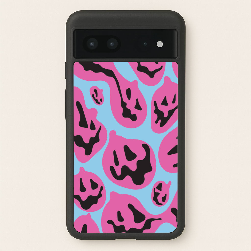 Pumpkin Blue Pattern - Halloween Phone Case for Google Pixel 7