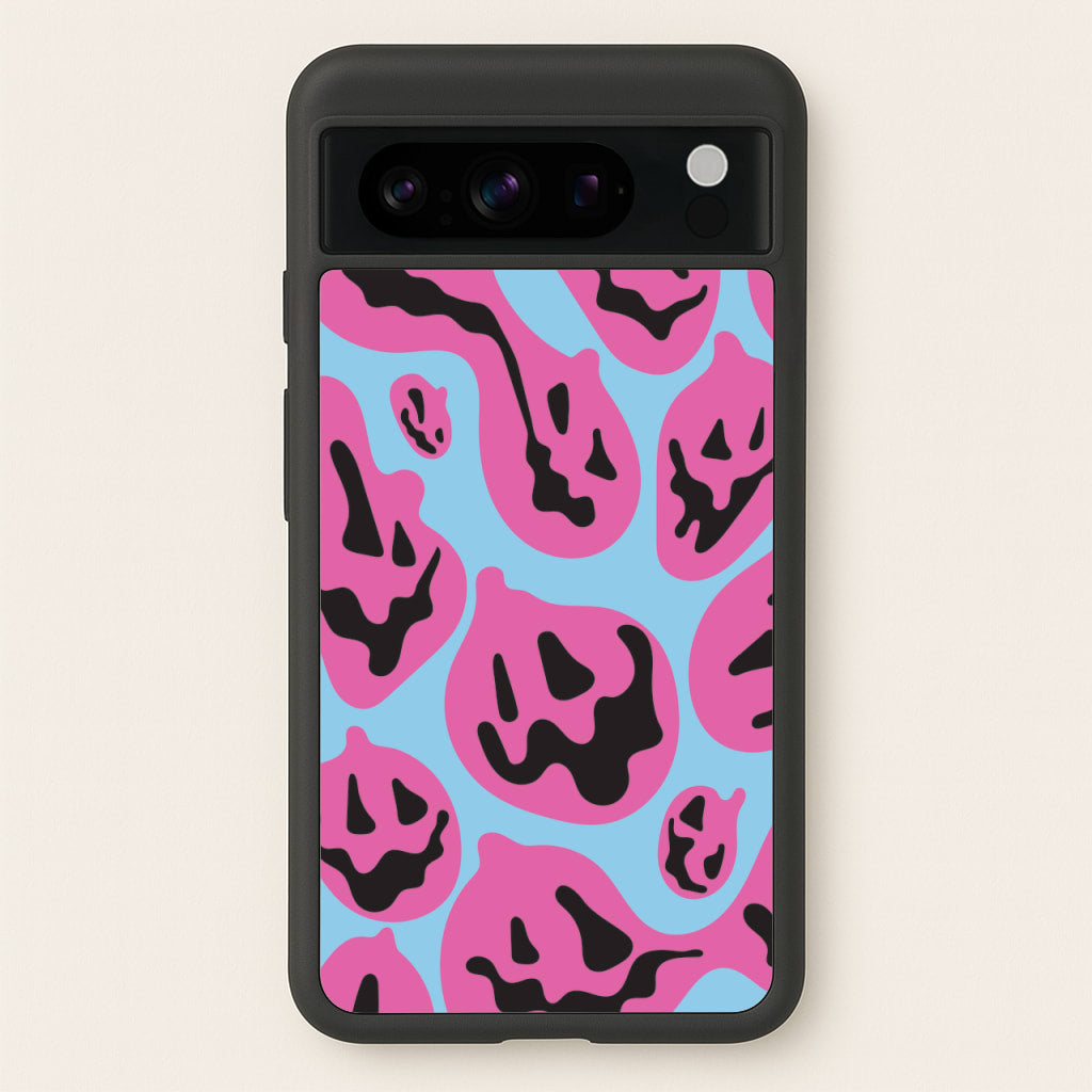 Pumpkin Blue Pattern - Halloween Phone Case for Google Pixel 8 Pro