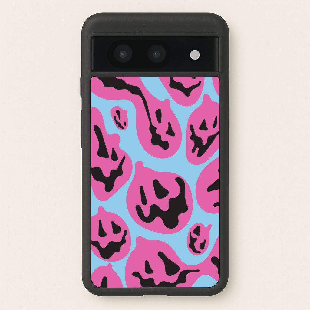 Pumpkin Blue Pattern - Halloween Phone Case for Google Pixel 8a