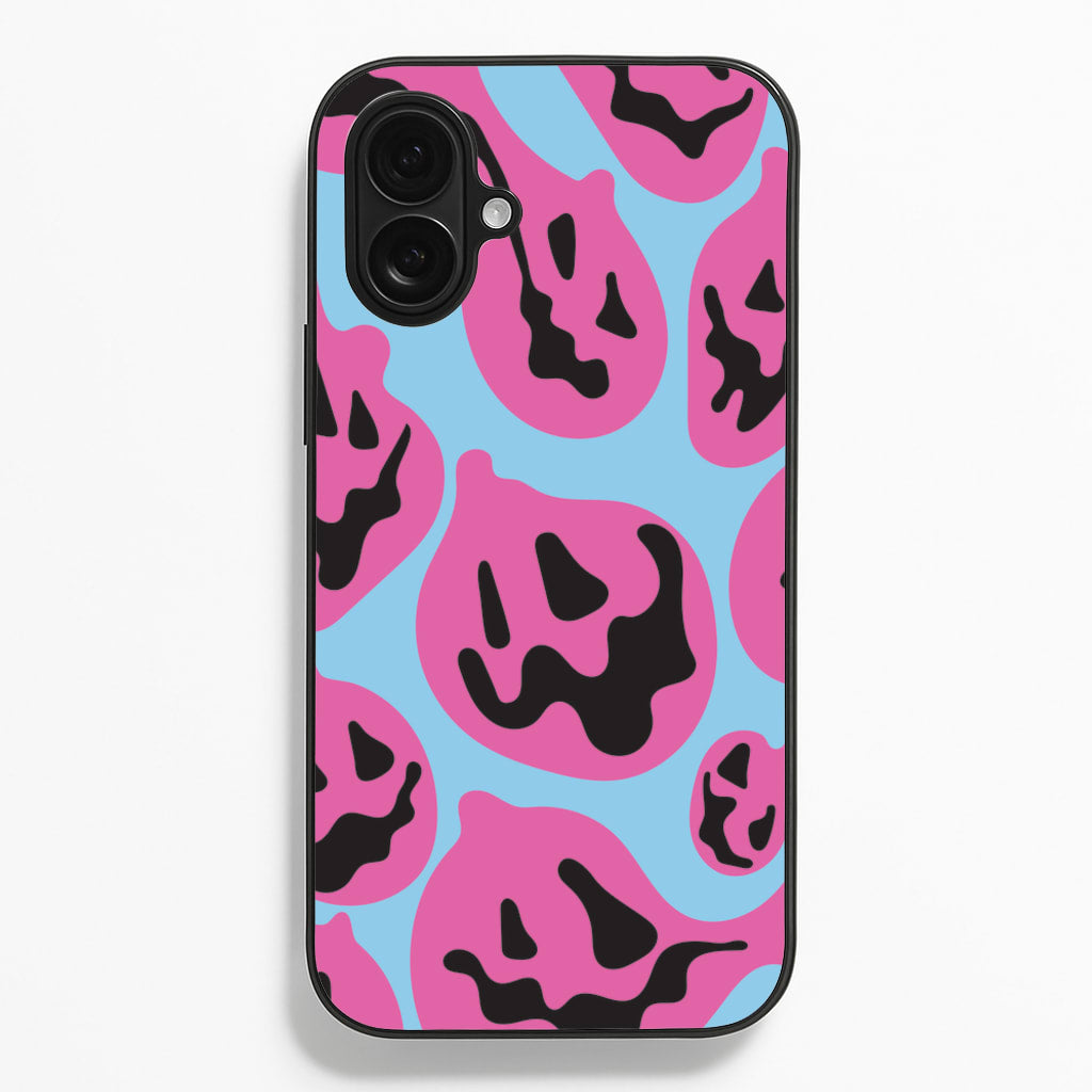 Pumpkin Blue Pattern - Halloween Phone Case for iPhone 16 Plus