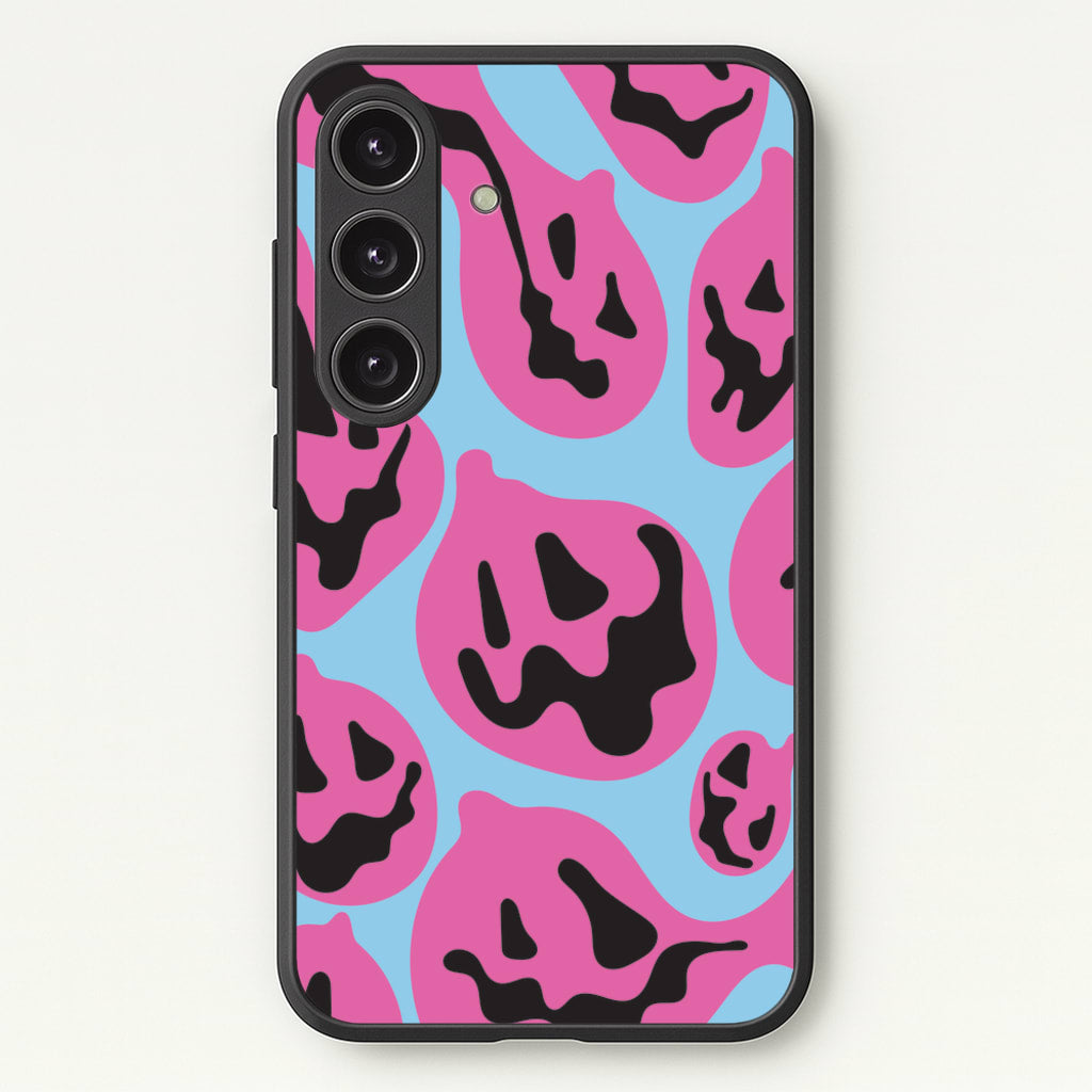 Pumpkin Blue Pattern - Halloween Phone Case for Galaxy S24 Plus
