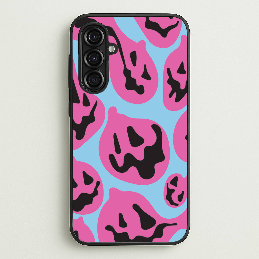 Pumpkin Blue Pattern - Halloween Phone Case for Galaxy A16