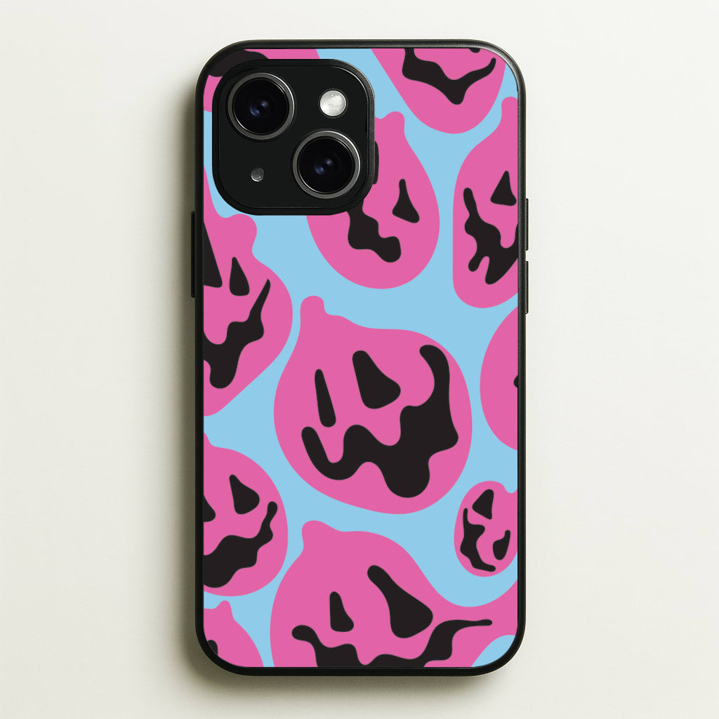 Pumpkin Blue Pattern - Halloween Phone Case for iPhone 15 Plus