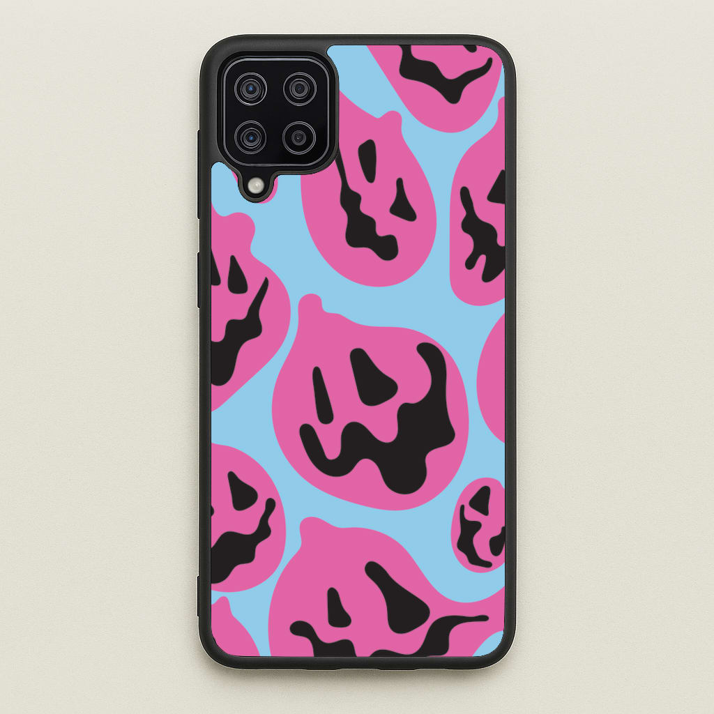 Pumpkin Blue Pattern - Halloween Phone Case for Galaxy A12
