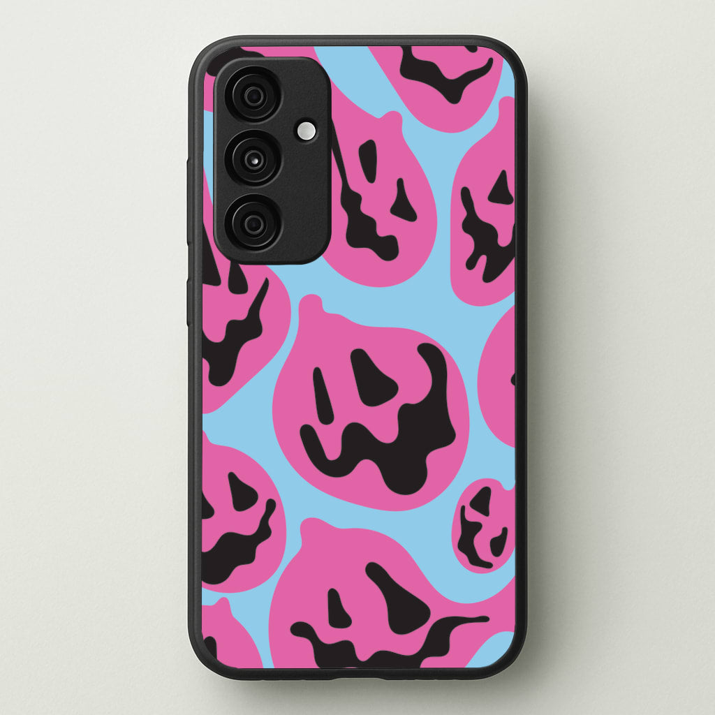 Pumpkin Blue Pattern - Halloween Phone Case for Galaxy A15