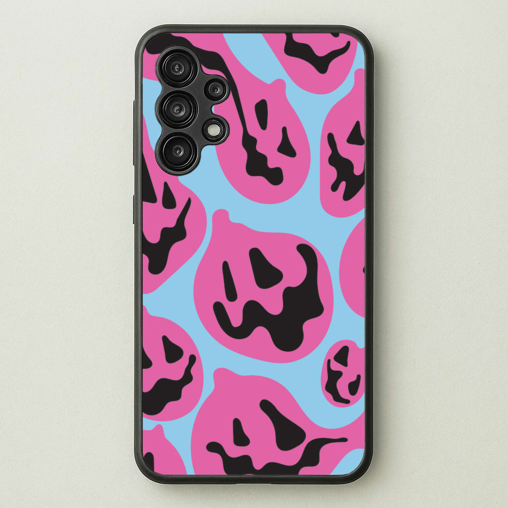 Pumpkin Blue Pattern - Halloween Phone Case for Galaxy A13