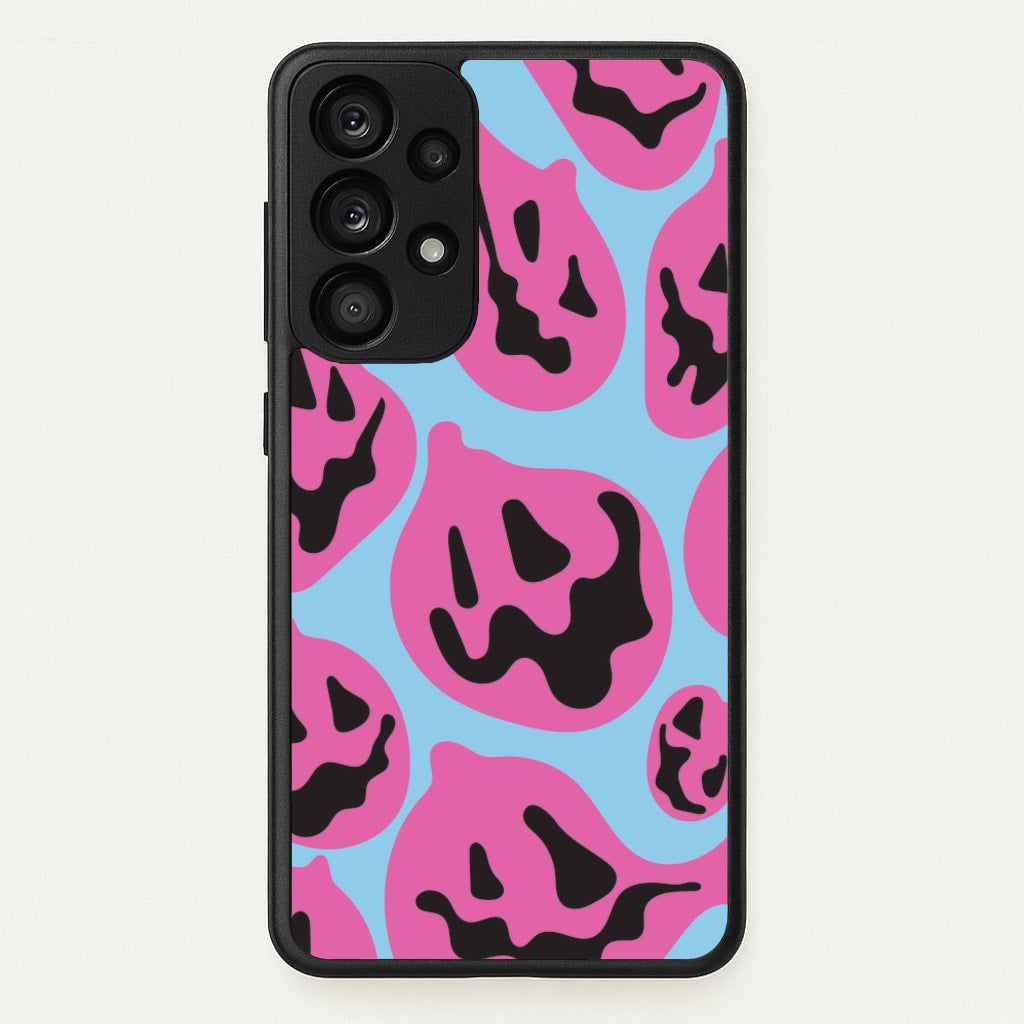 Pumpkin Blue Pattern - Halloween Phone Case for Galaxy A33