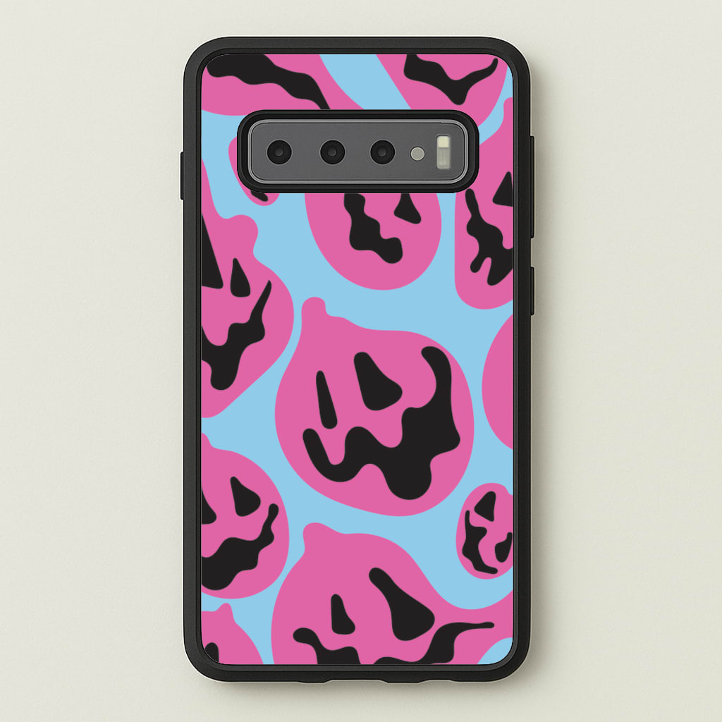 Pumpkin Blue Pattern - Halloween Phone Case for Galaxy S10