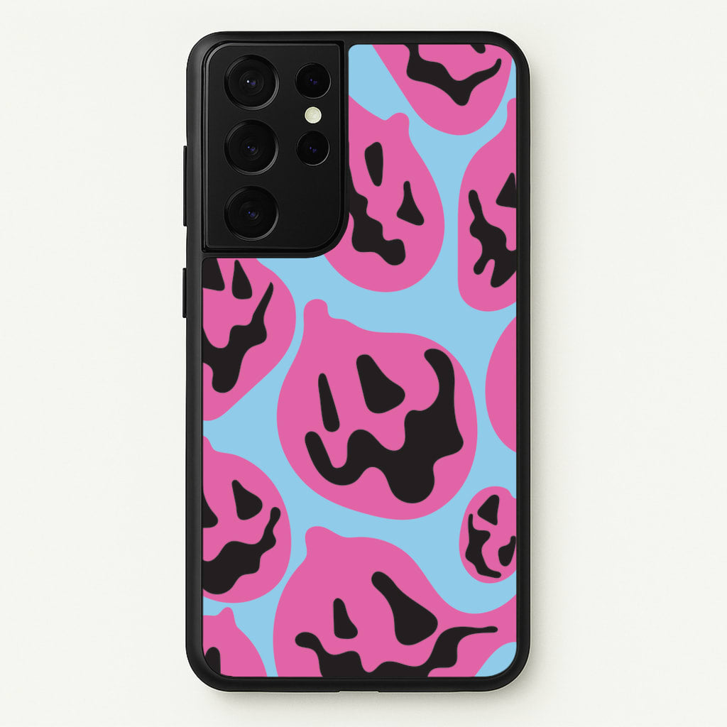 Pumpkin Blue Pattern - Halloween Phone Case for Galaxy S21 Ultra