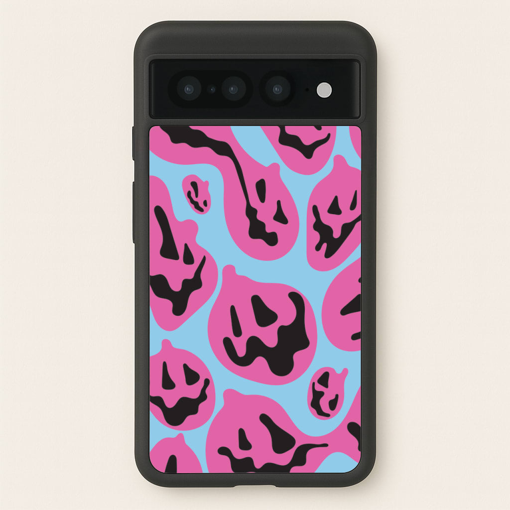 Pumpkin Blue Pattern - Halloween Phone Case for Google Pixel 7 Pro