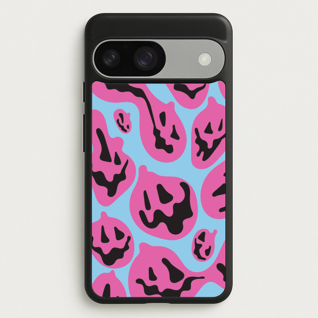Pumpkin Blue Pattern - Halloween Phone Case for Google Pixel 9 / 9 Pro