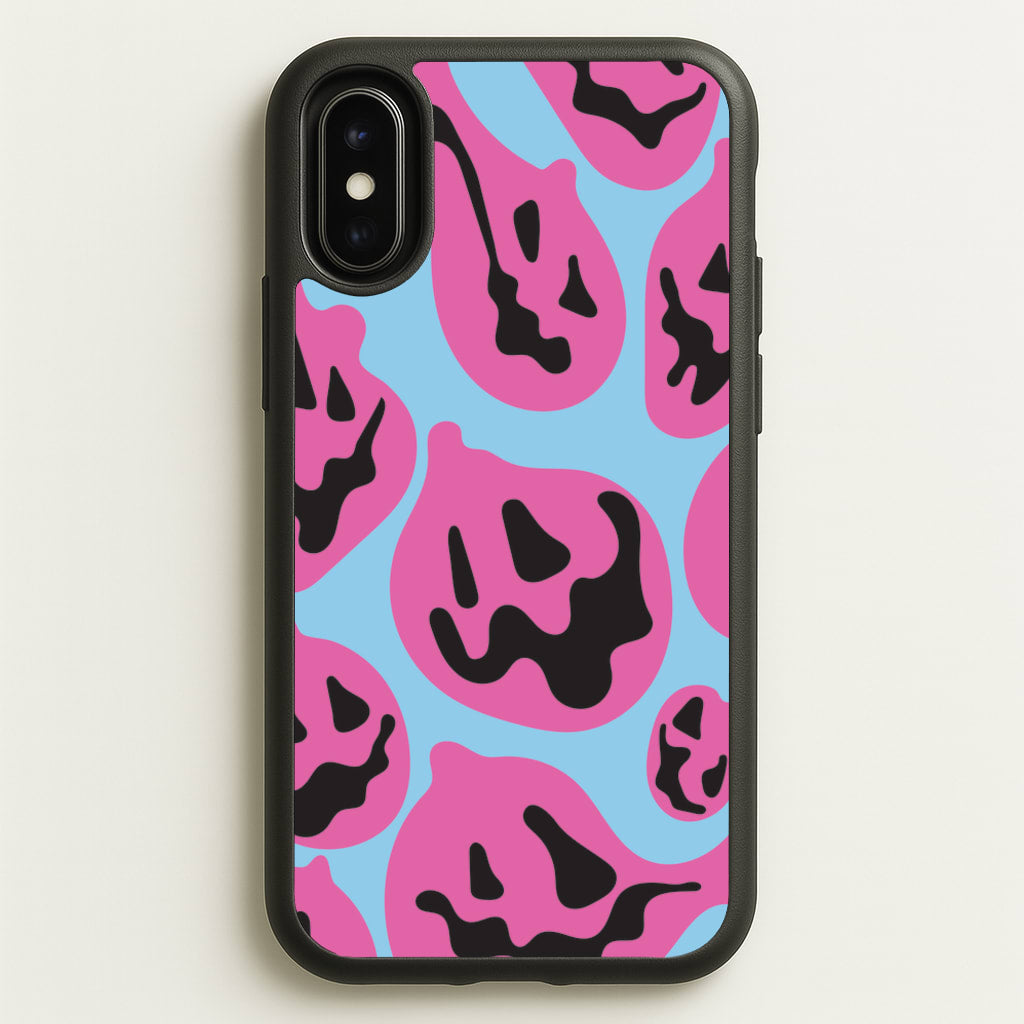 Pumpkin Blue Pattern - Halloween Phone Case for iPhone X / XS