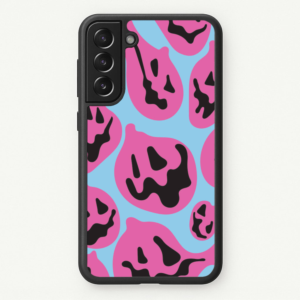 Pumpkin Blue Pattern - Halloween Phone Case for Galaxy S21 Plus