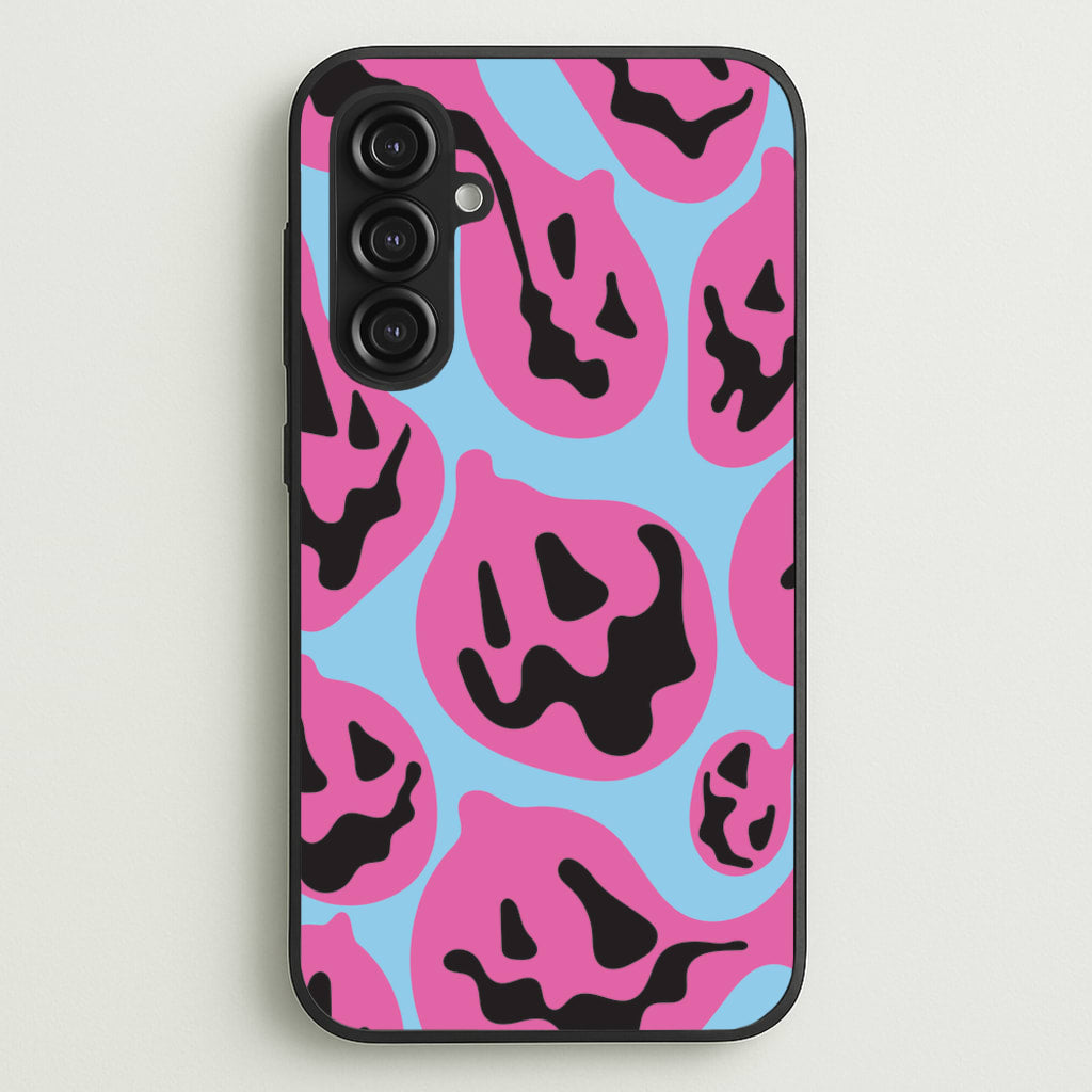 Pumpkin Blue Pattern - Halloween Phone Case for Galaxy S23FE