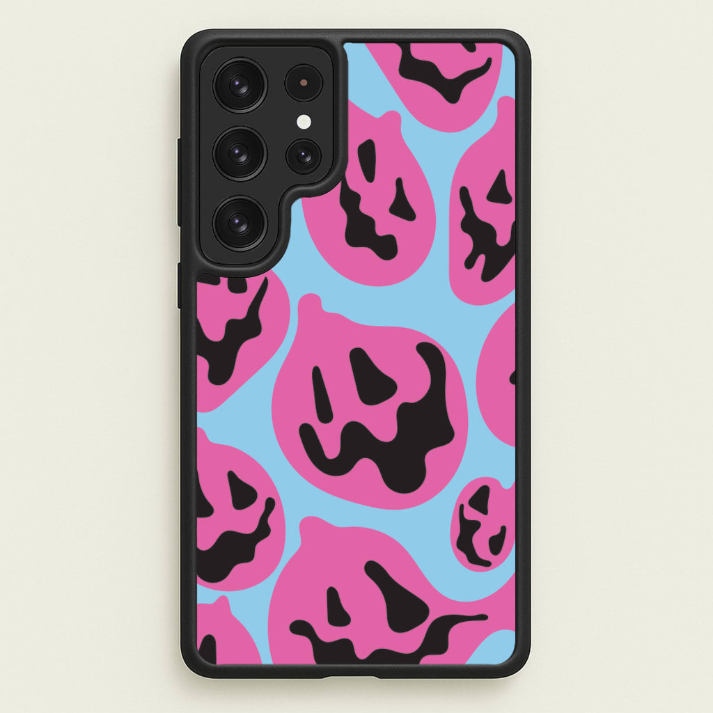 Pumpkin Blue Pattern - Halloween Phone Case for Galaxy S23 Ultra