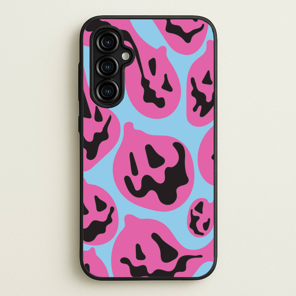 Pumpkin Blue Pattern - Halloween Phone Case for Galaxy A54