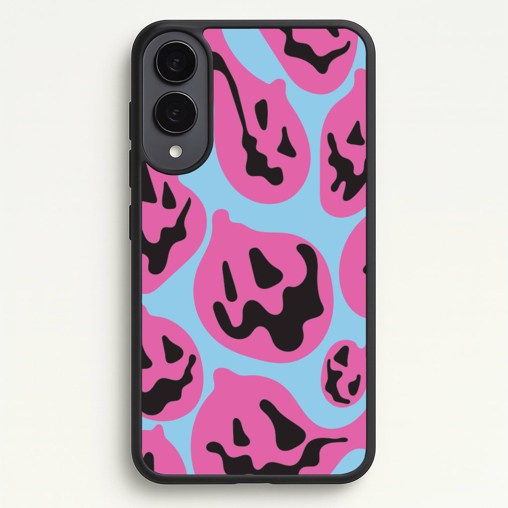 Pumpkin Blue Pattern - Halloween Phone Case for Galaxy S25 Edge