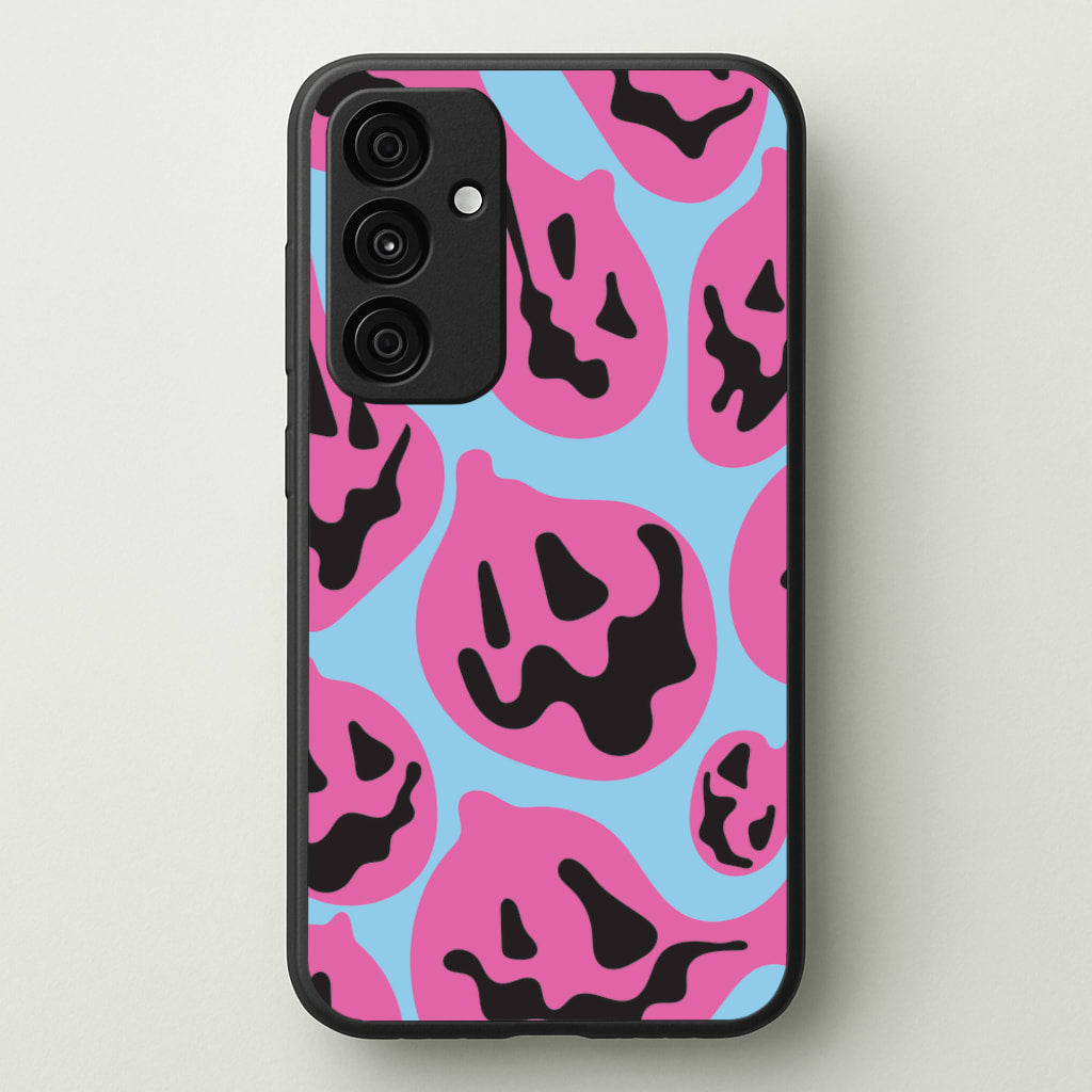 Pumpkin Blue Pattern - Halloween Phone Case for Galaxy A35