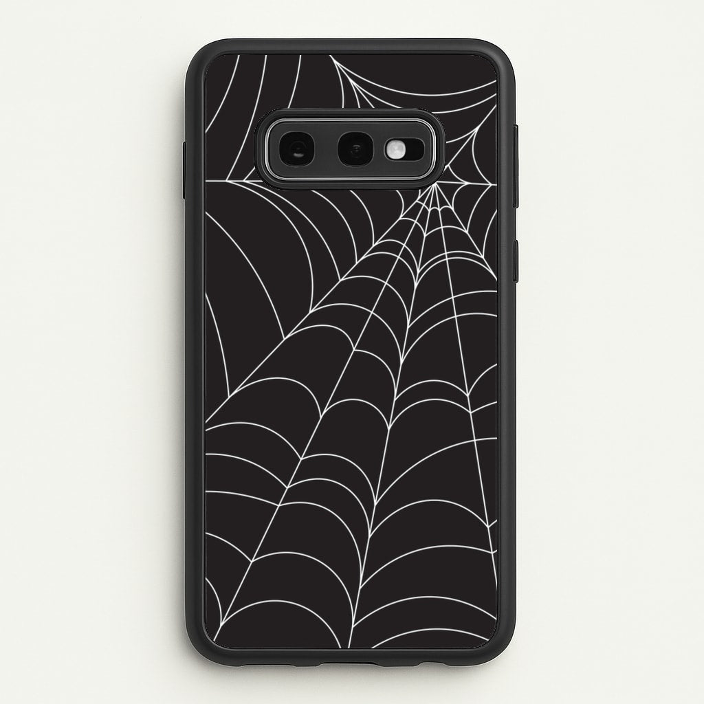 Black Cobwebs Pattern - Halloween Phone Case for Galaxy S10e