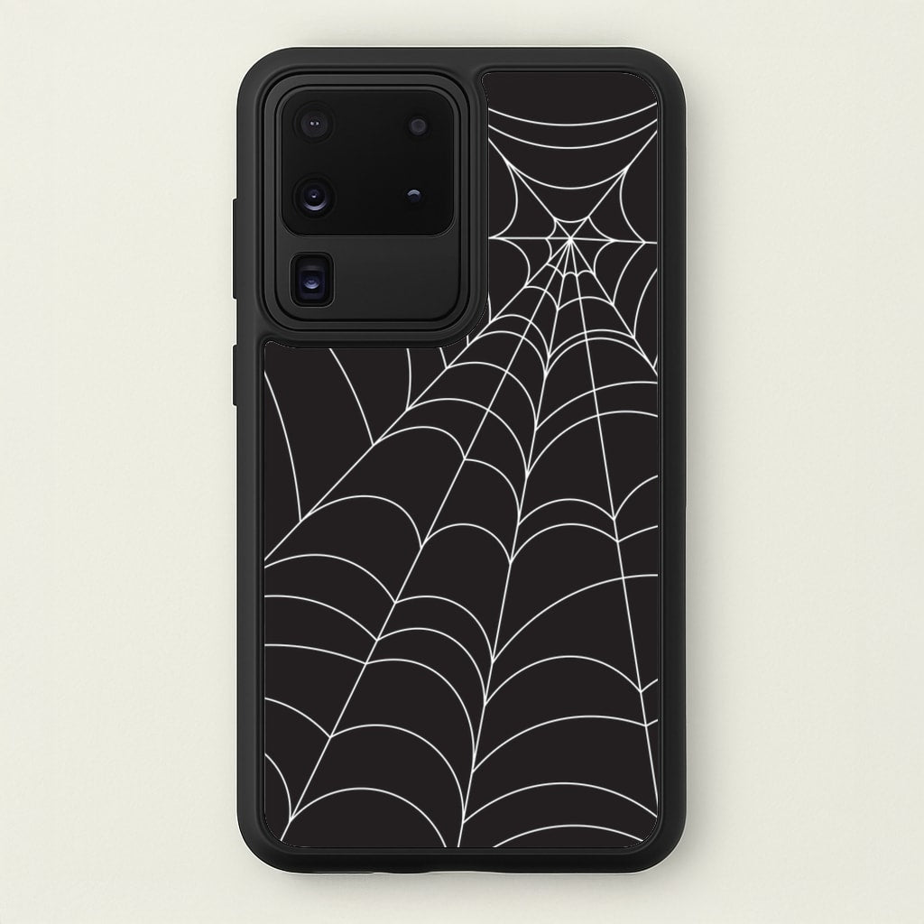 Black Cobwebs Pattern - Halloween Phone Case for Galaxy S20 Ultra