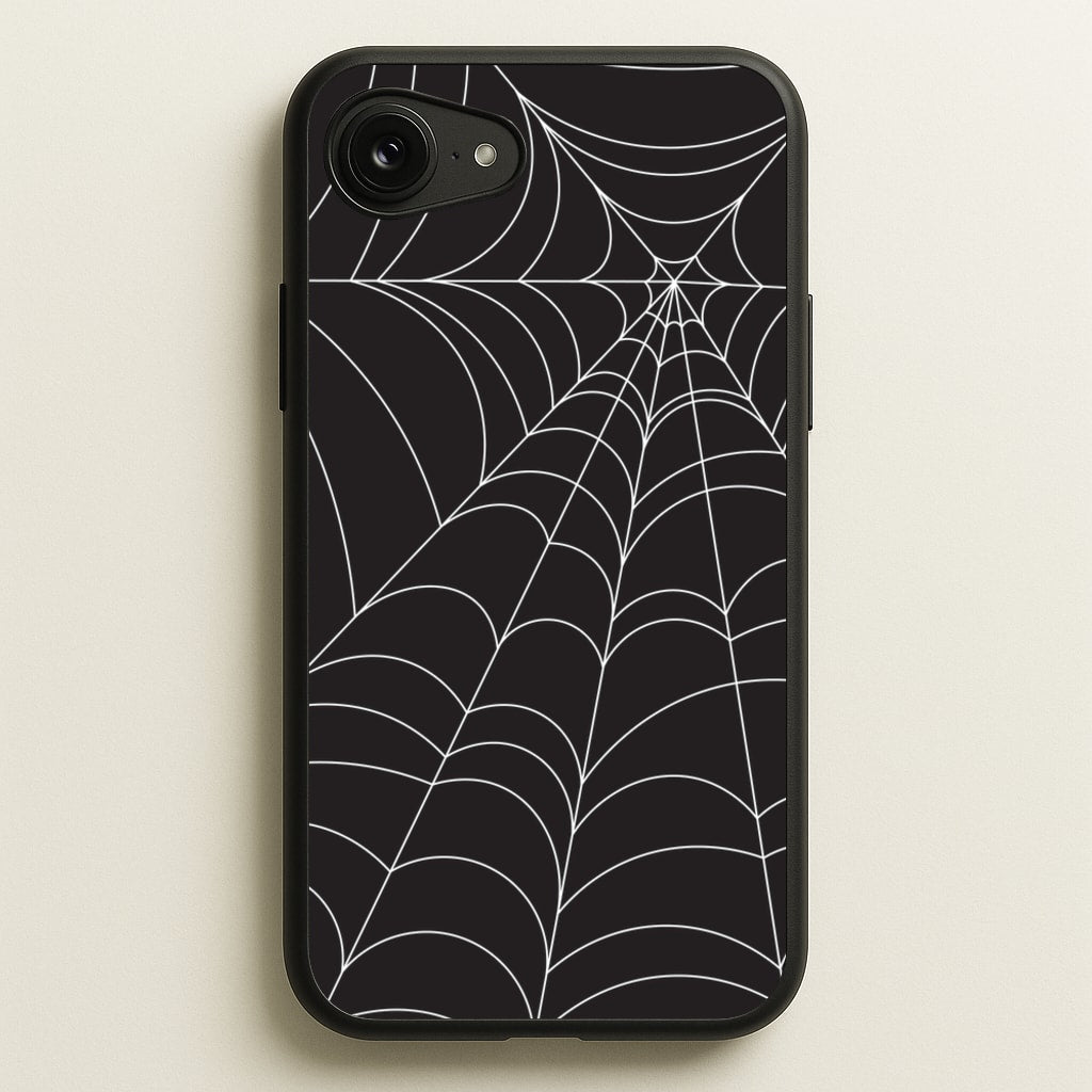 Black Cobwebs Pattern - Halloween Phone Case for iPhone 16e