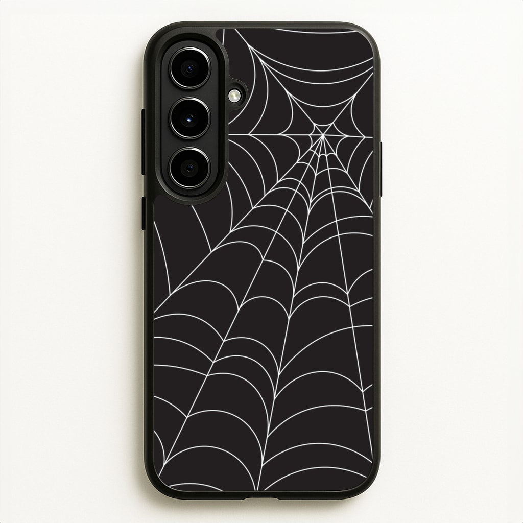 Black Cobwebs Pattern - Halloween Phone Case for Galaxy A56