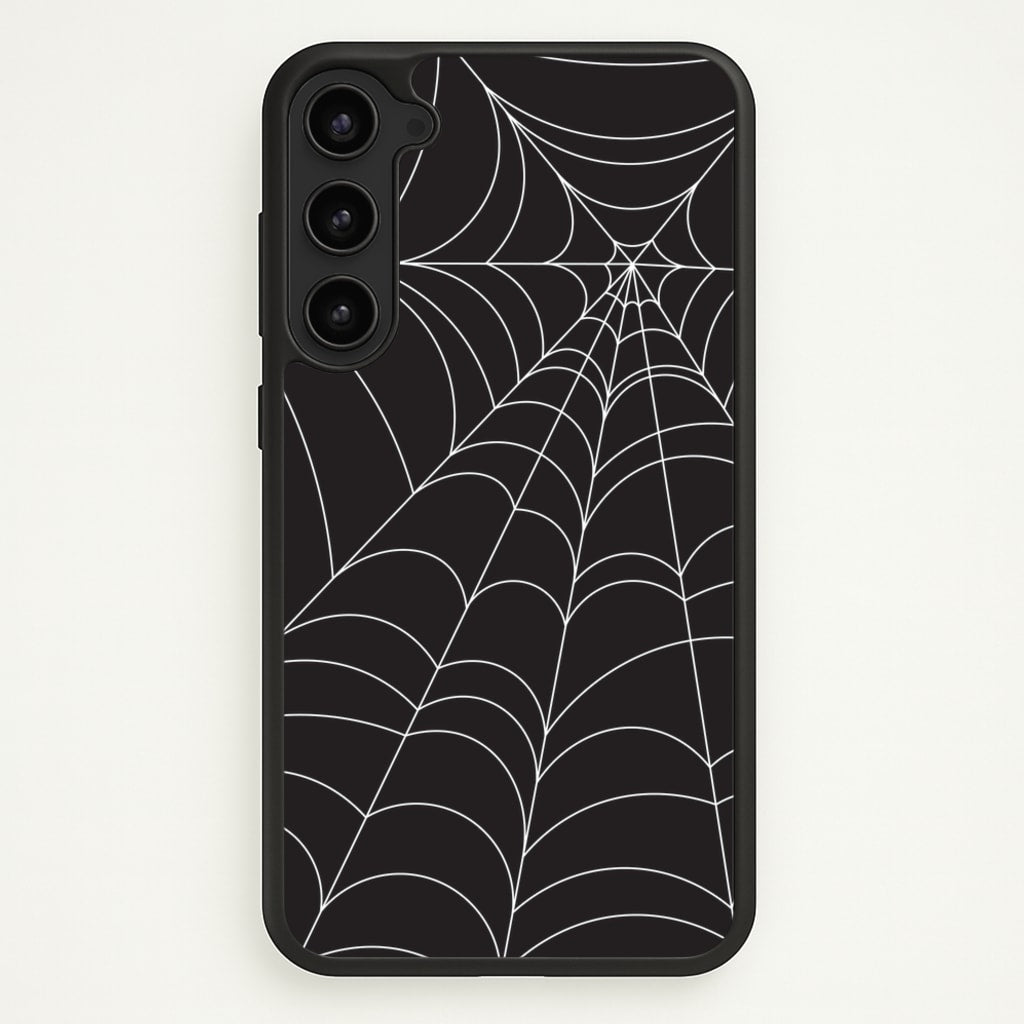 Black Cobwebs Pattern - Halloween Phone Case for Galaxy S23 Plus