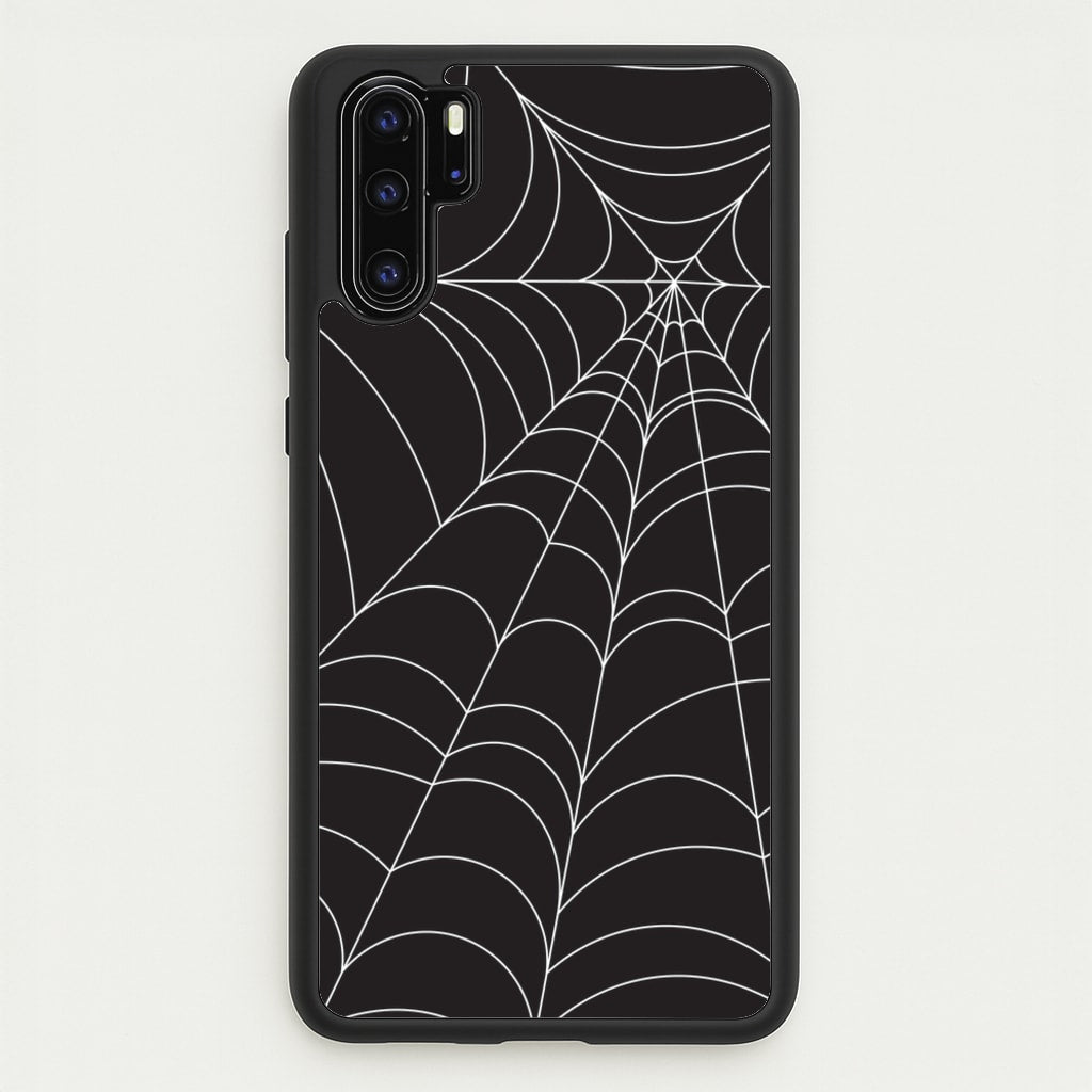 Black Cobwebs Pattern - Halloween Phone Case for Huawei P30 Pro