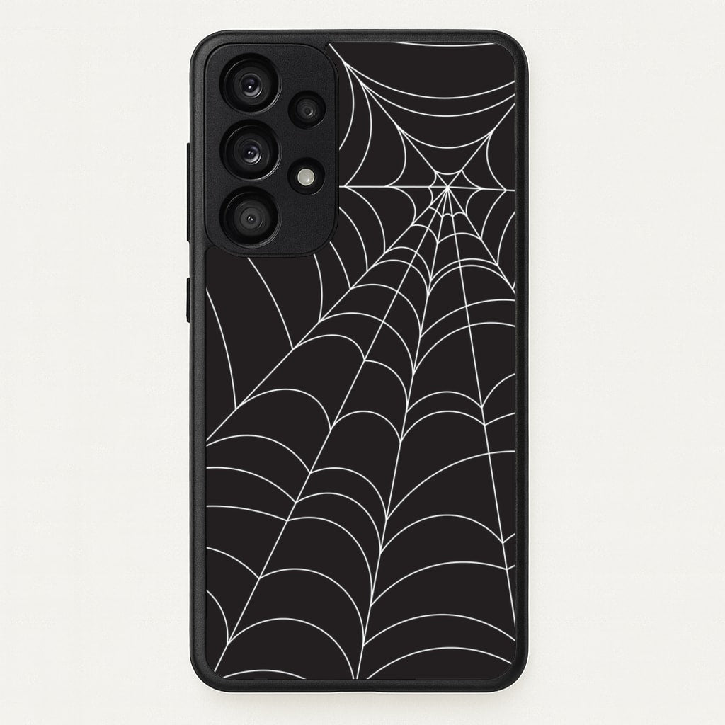 Black Cobwebs Pattern - Halloween Phone Case for Galaxy A53