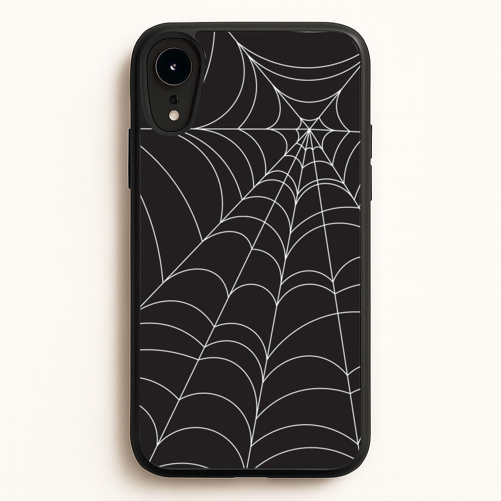 Black Cobwebs Pattern - Halloween Phone Case for iPhone XR