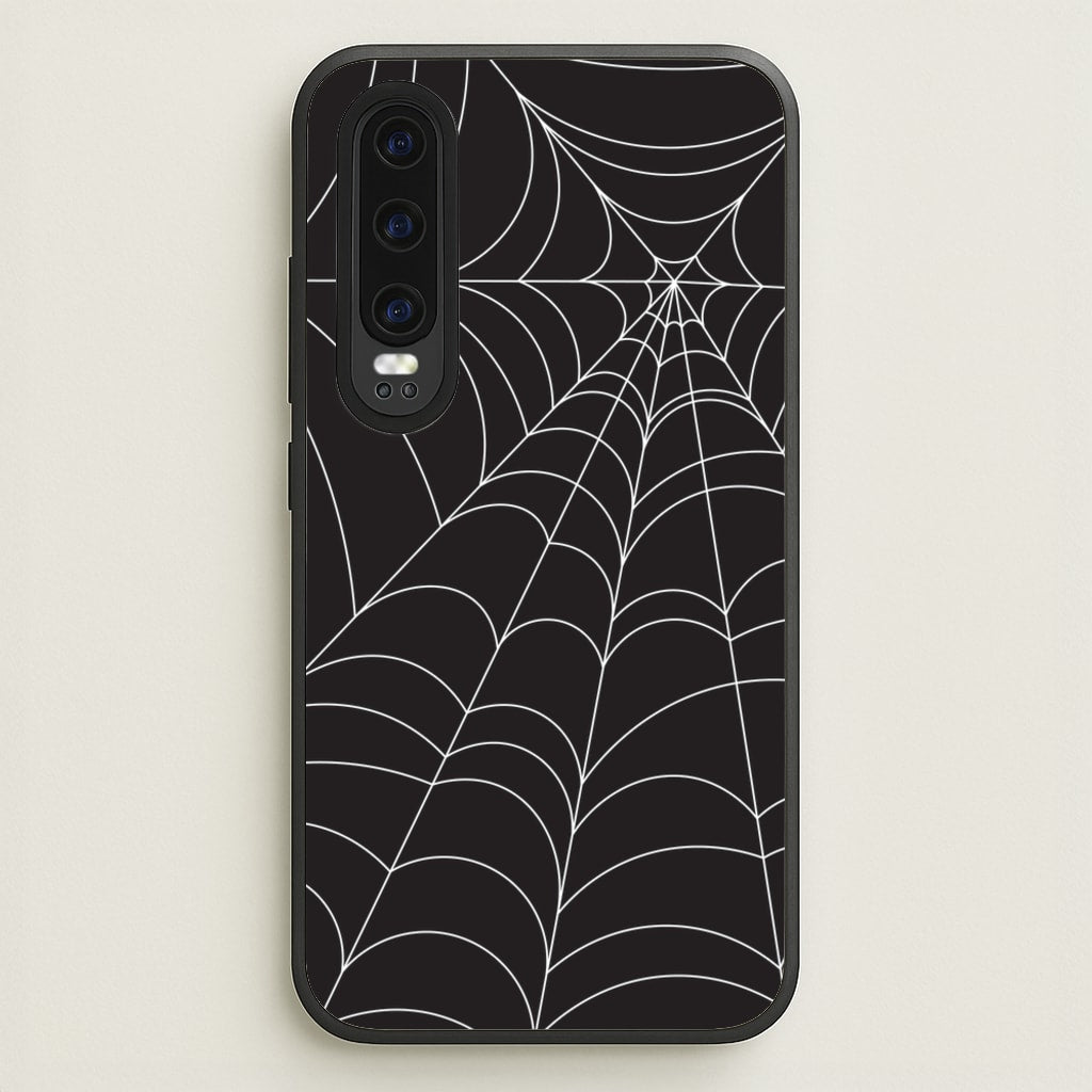 Black Cobwebs Pattern - Halloween Phone Case for Huawei P30