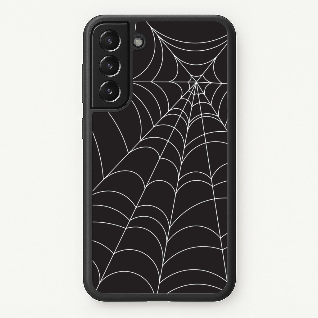Black Cobwebs Pattern - Halloween Phone Case for Galaxy S21 Plus