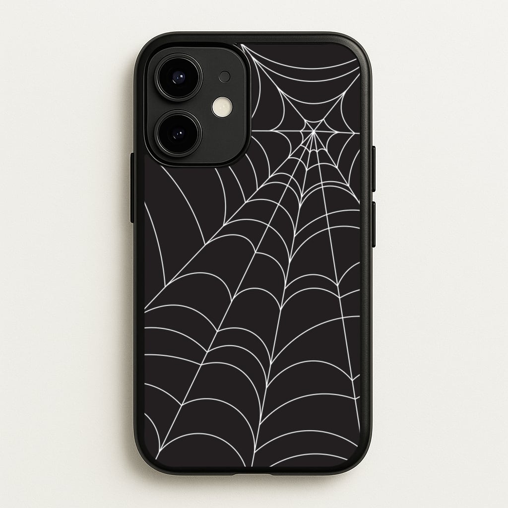 Black Cobwebs Pattern - Halloween Phone Case for iPhone 12 Mini