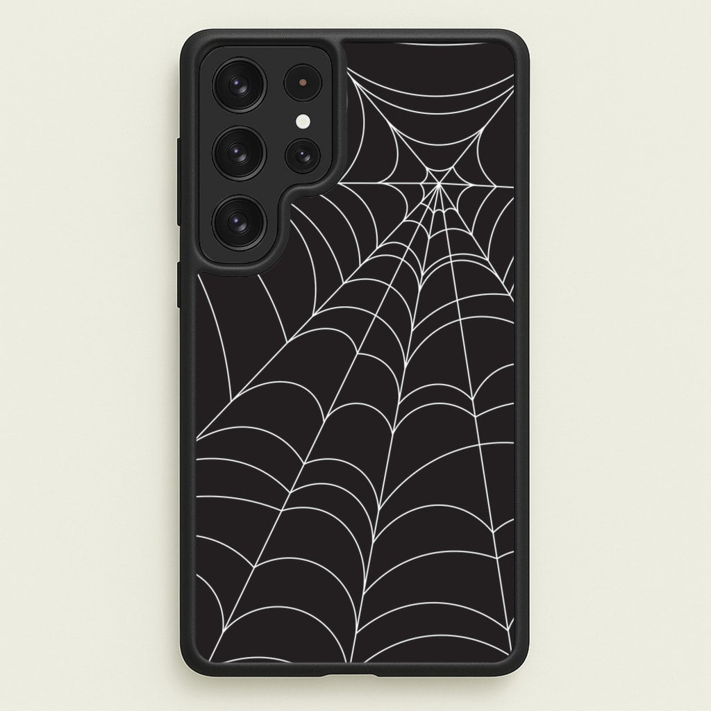 Black Cobwebs Pattern - Halloween Phone Case for Galaxy S22 Ultra