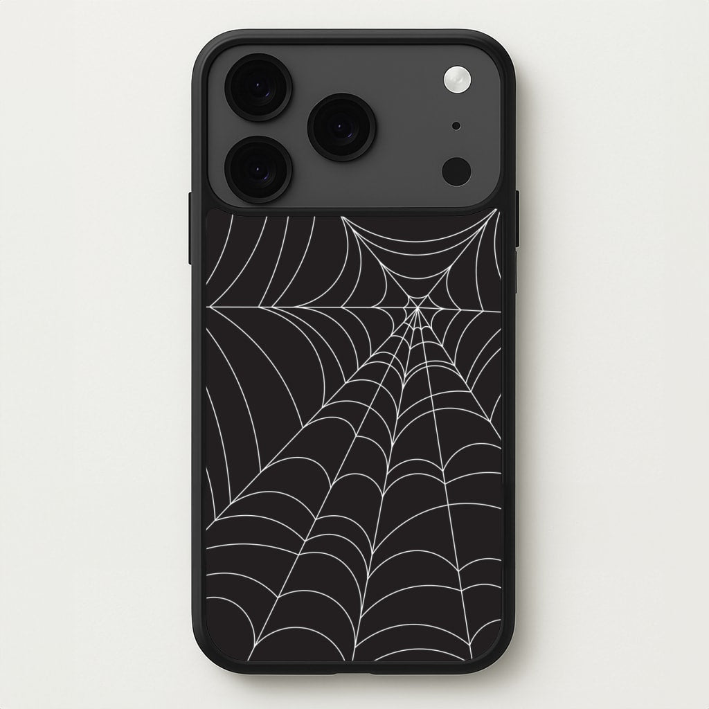 Black Cobwebs Pattern Phone Case for iPhone 17 Pro Max