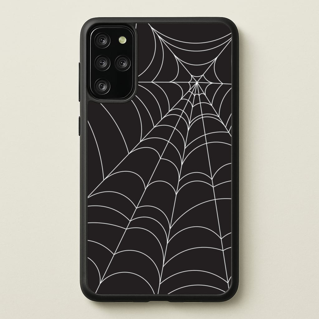 Black Cobwebs Pattern - Halloween Phone Case for Galaxy S20 Plus