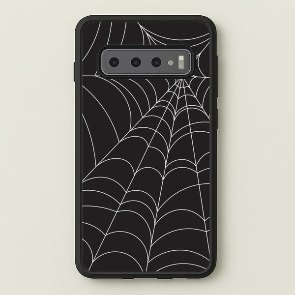 Black Cobwebs Pattern - Halloween Phone Case for Galaxy S10