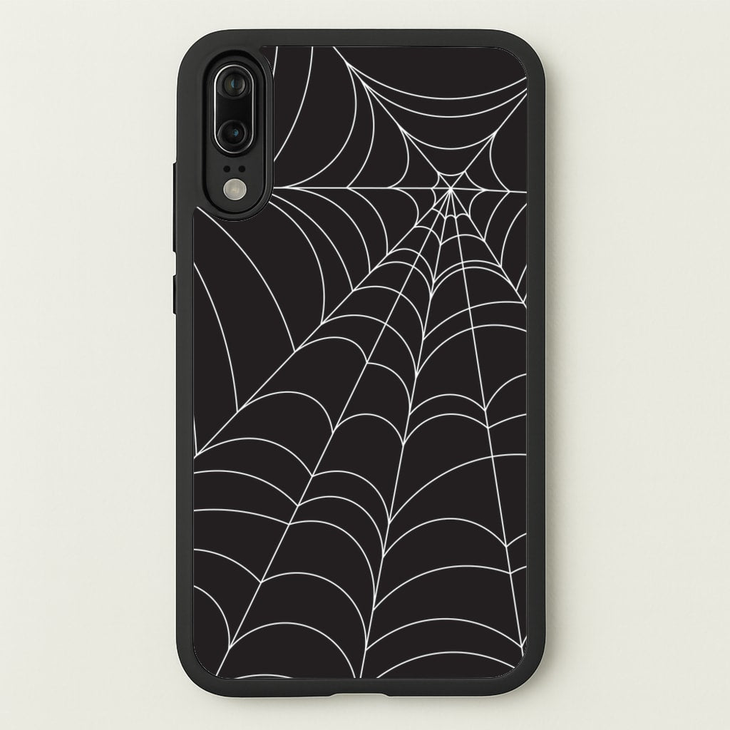 Black Cobwebs Pattern - Halloween Phone Case for Huawei P20