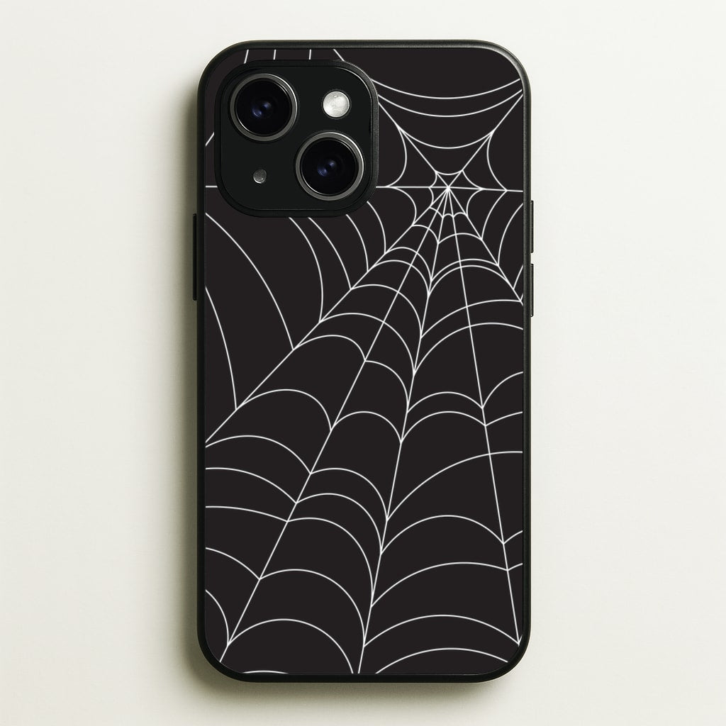Black Cobwebs Pattern - Halloween Phone Case for iPhone 14 Plus