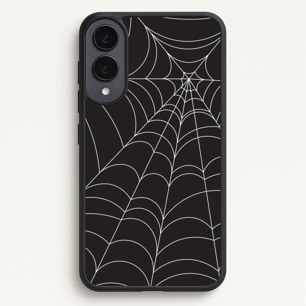 Black Cobwebs Pattern - Halloween Phone Case for Galaxy S25 Edge