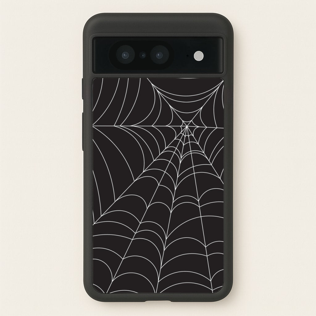 Black Cobwebs Pattern - Halloween Phone Case for Google Pixel 8